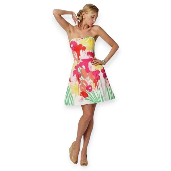 Lavish Lilly's Floral Strapless Cheerful Dress by Lilly Pulitzer size 6 (XS/S) - Picture 5 of 16
